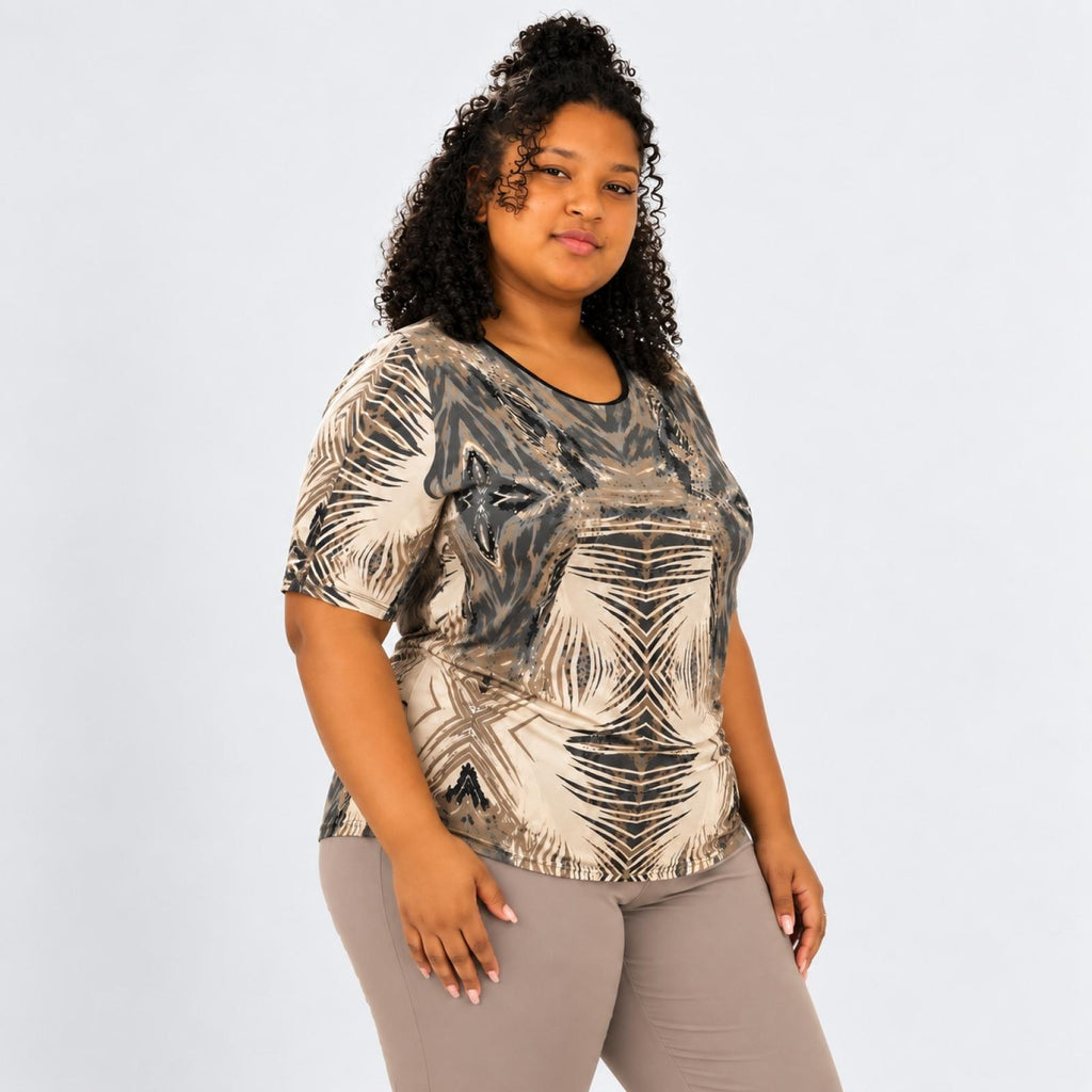 Top femme imprimé géométrique dos ouvert Modèle Selina - vue 4