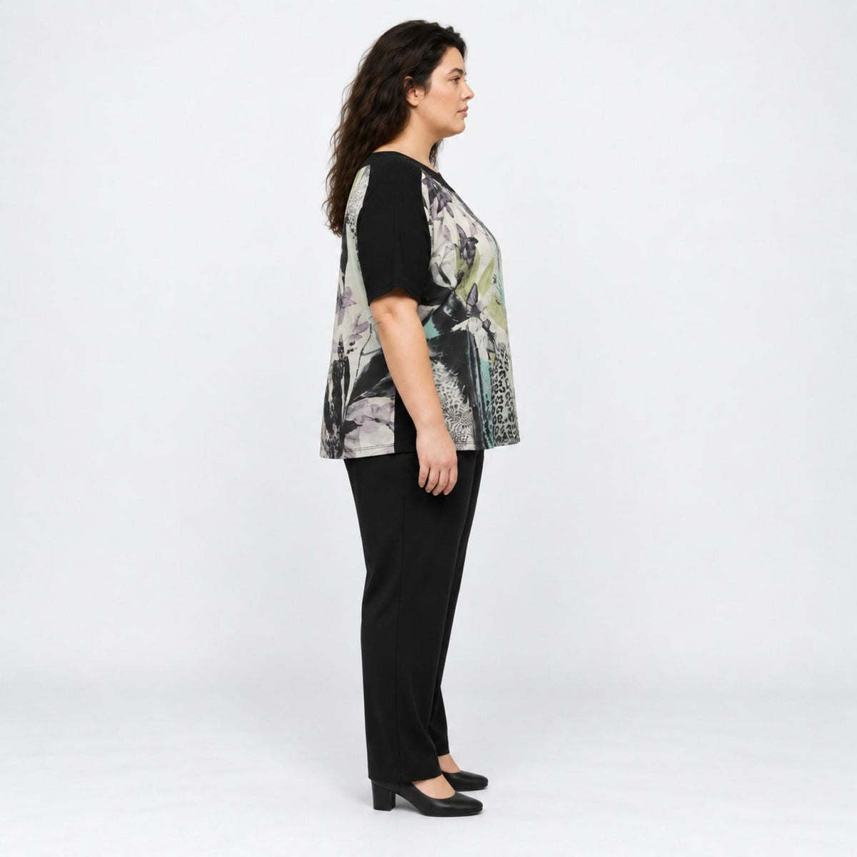 Top femme noir imprimé Modèle Hikari - vue 3