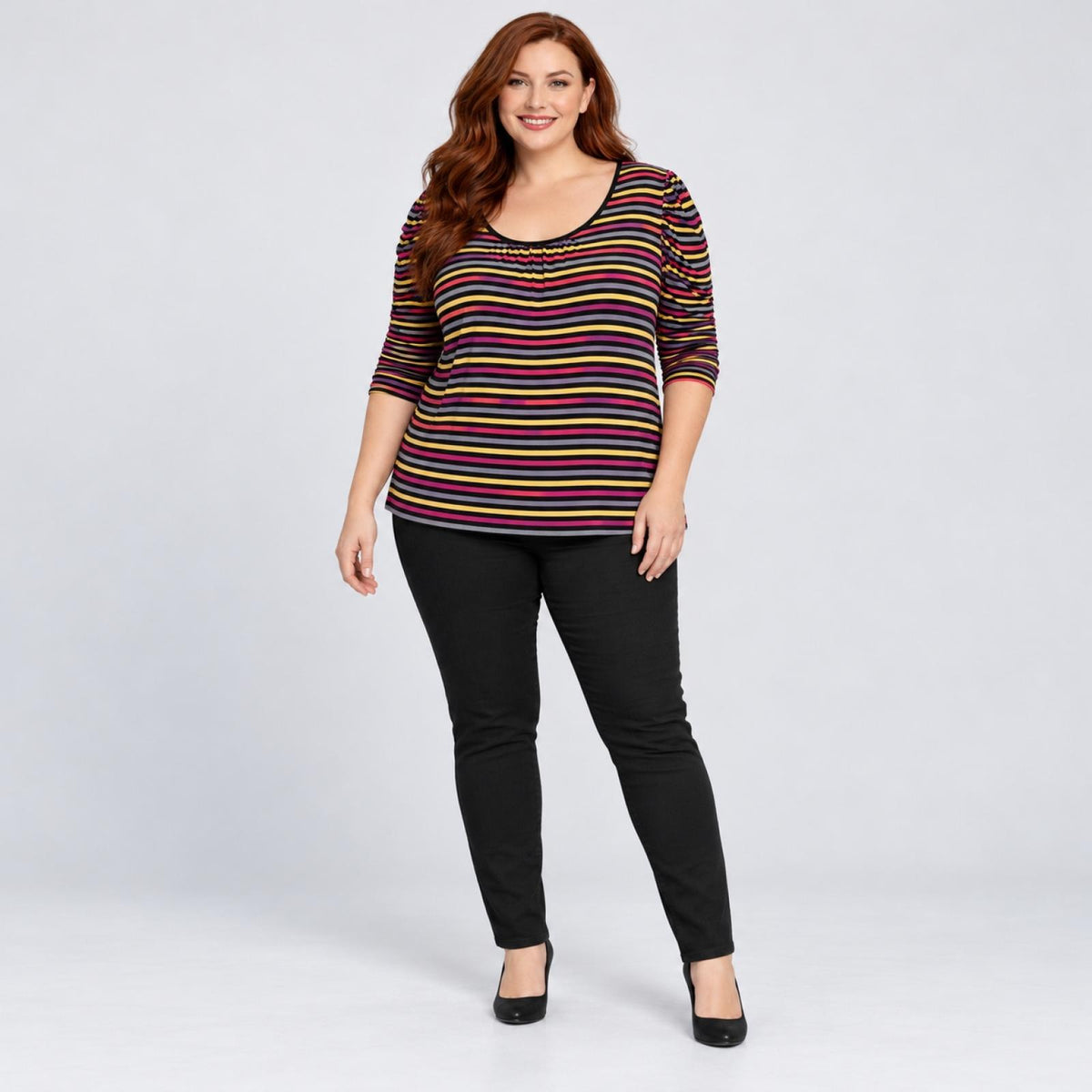 Top femme rayé manches longues Modèle Noha