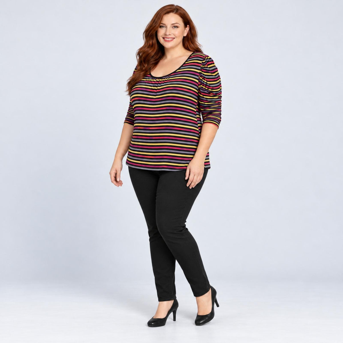 Top femme rayé manches longues Modèle Noha - vue 2
