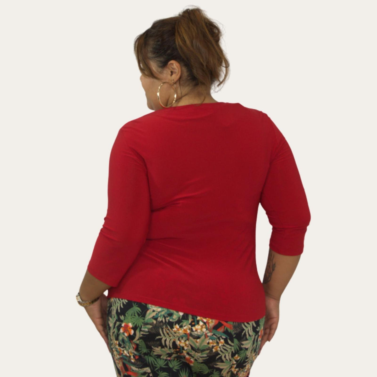 Top femme rouge à strass Modèle Salomé - Santa Mode - vue 3