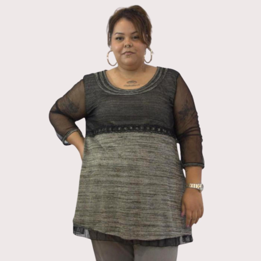 Top femme voile noir Modèle Kézia - Santa Mode