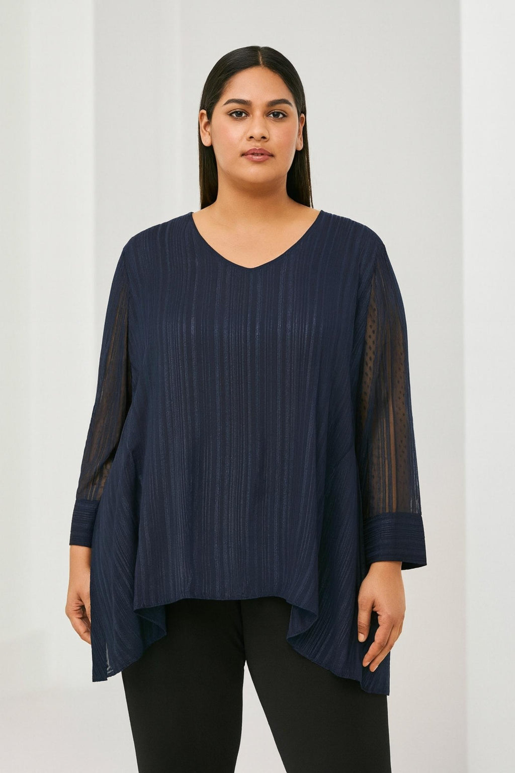 Top fluide bleu nuit Modèle Azéline - Santa Mode