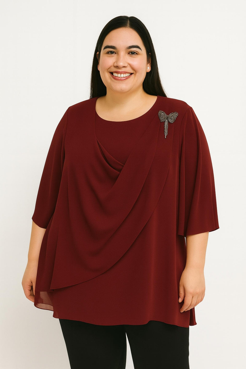 Top fluide bordeaux Modèle Lucie - Santa Mode