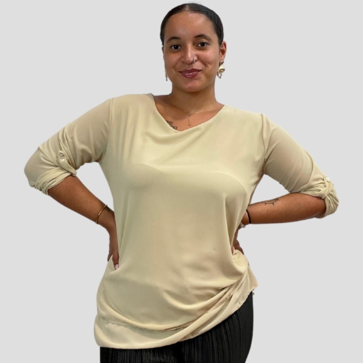 Top fluide drapé Modèle Nisha - Santa Mode