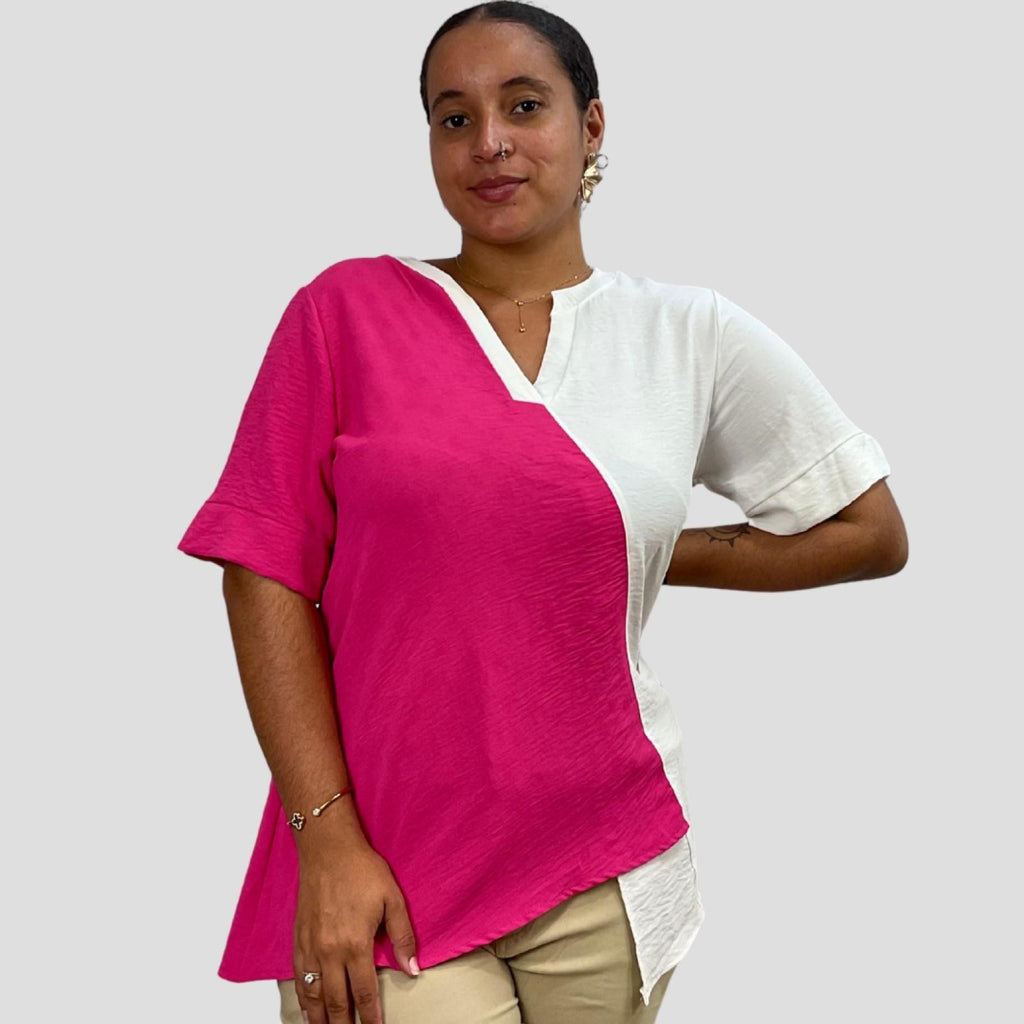Top grandes tailles asymétrique Modèle Gaia - Santa Mode