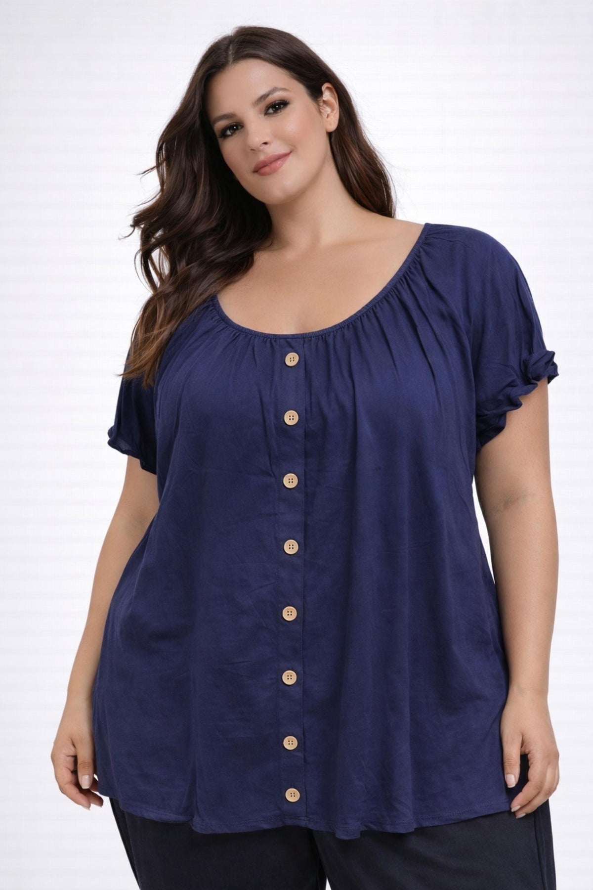 Top grandes tailles bleu marine Modèle Margot - Santa Mode