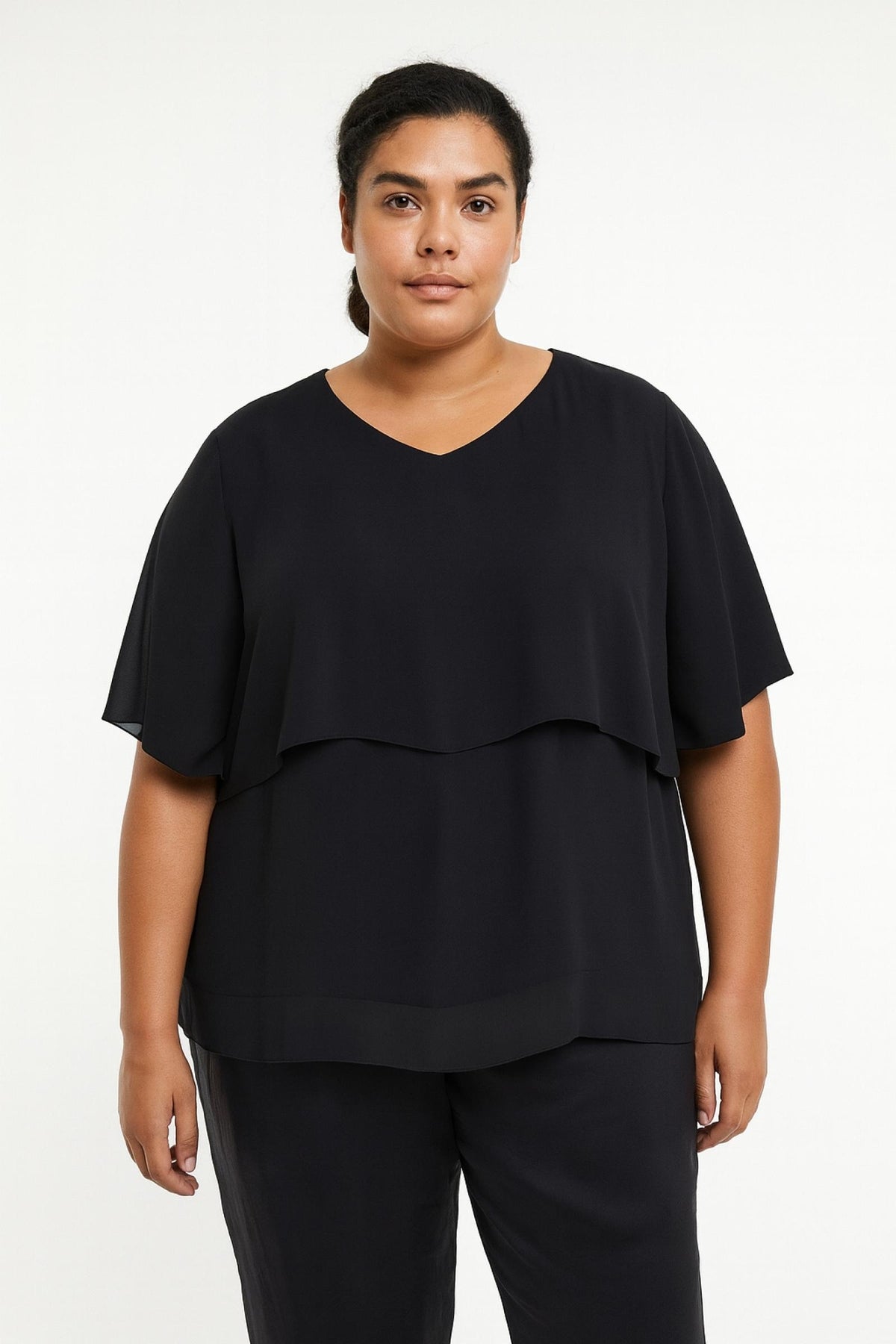 Top grandes tailles cape fluide Modèle Hilde