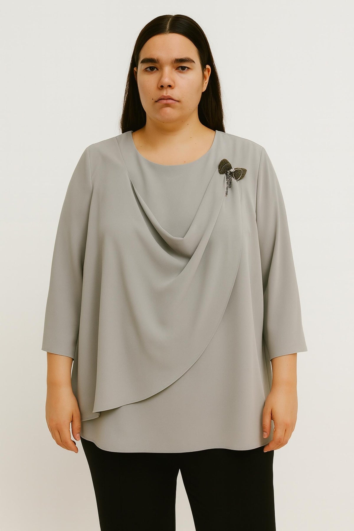 Top grandes tailles drapé Modèle Greta