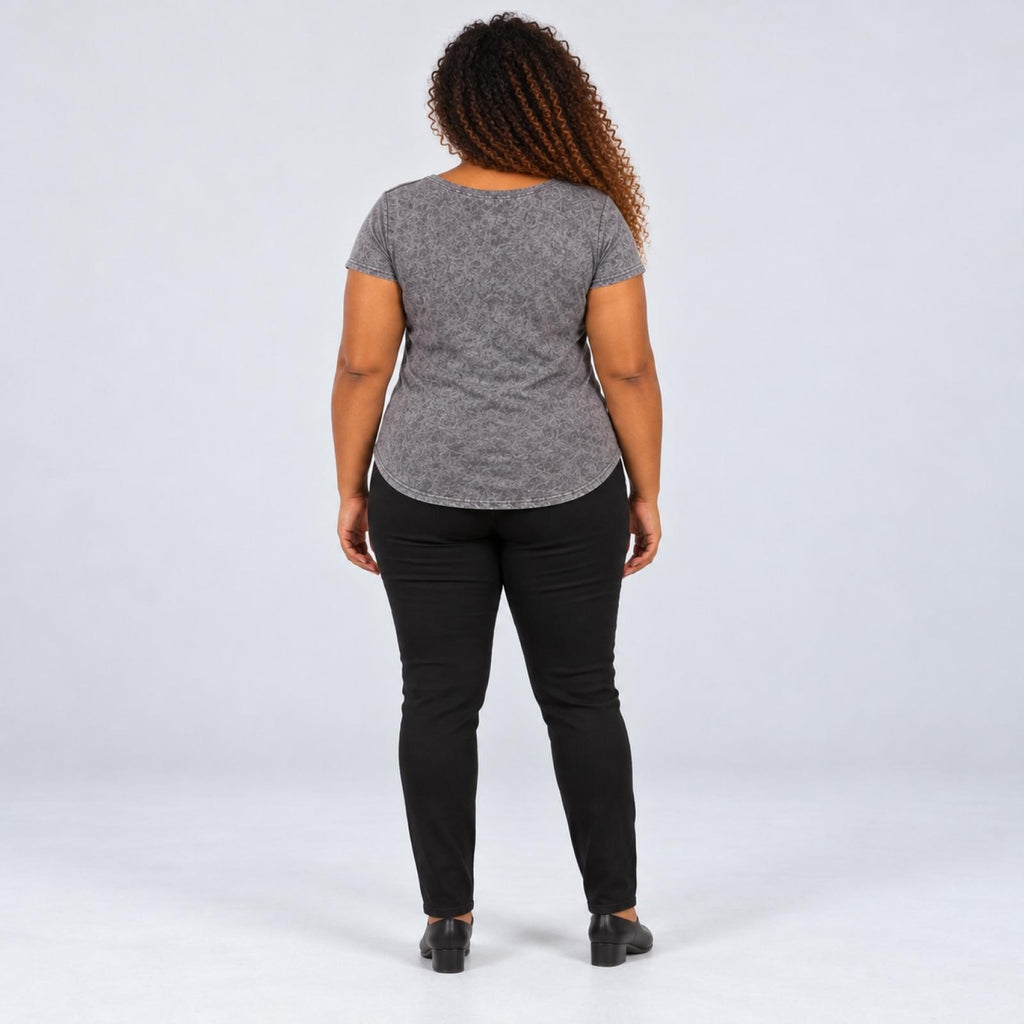 Top grandes tailles gris à détails zip Modèle Vestistyle - vue 4