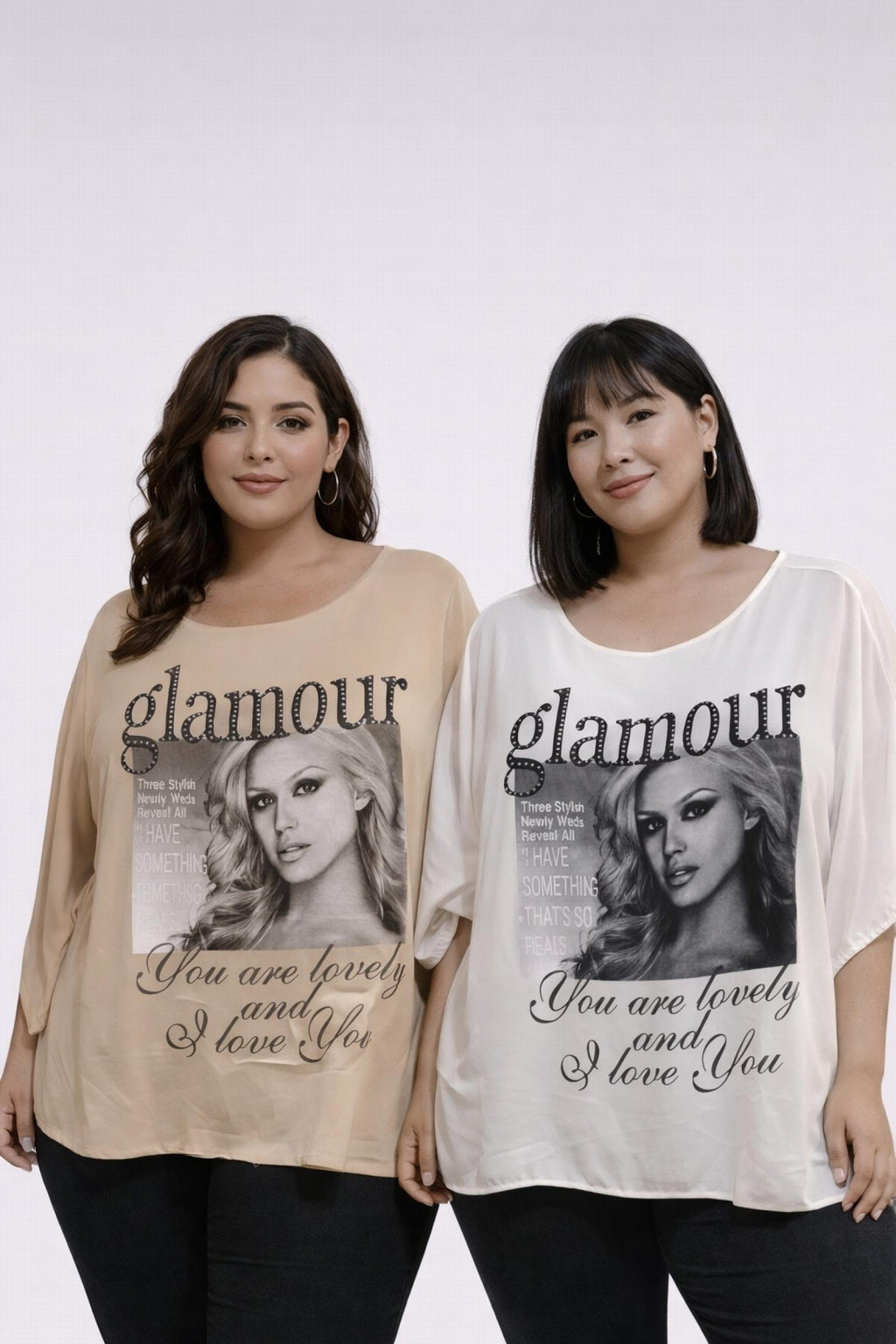Top grandes tailles imprimé glamour Modèle Zélia