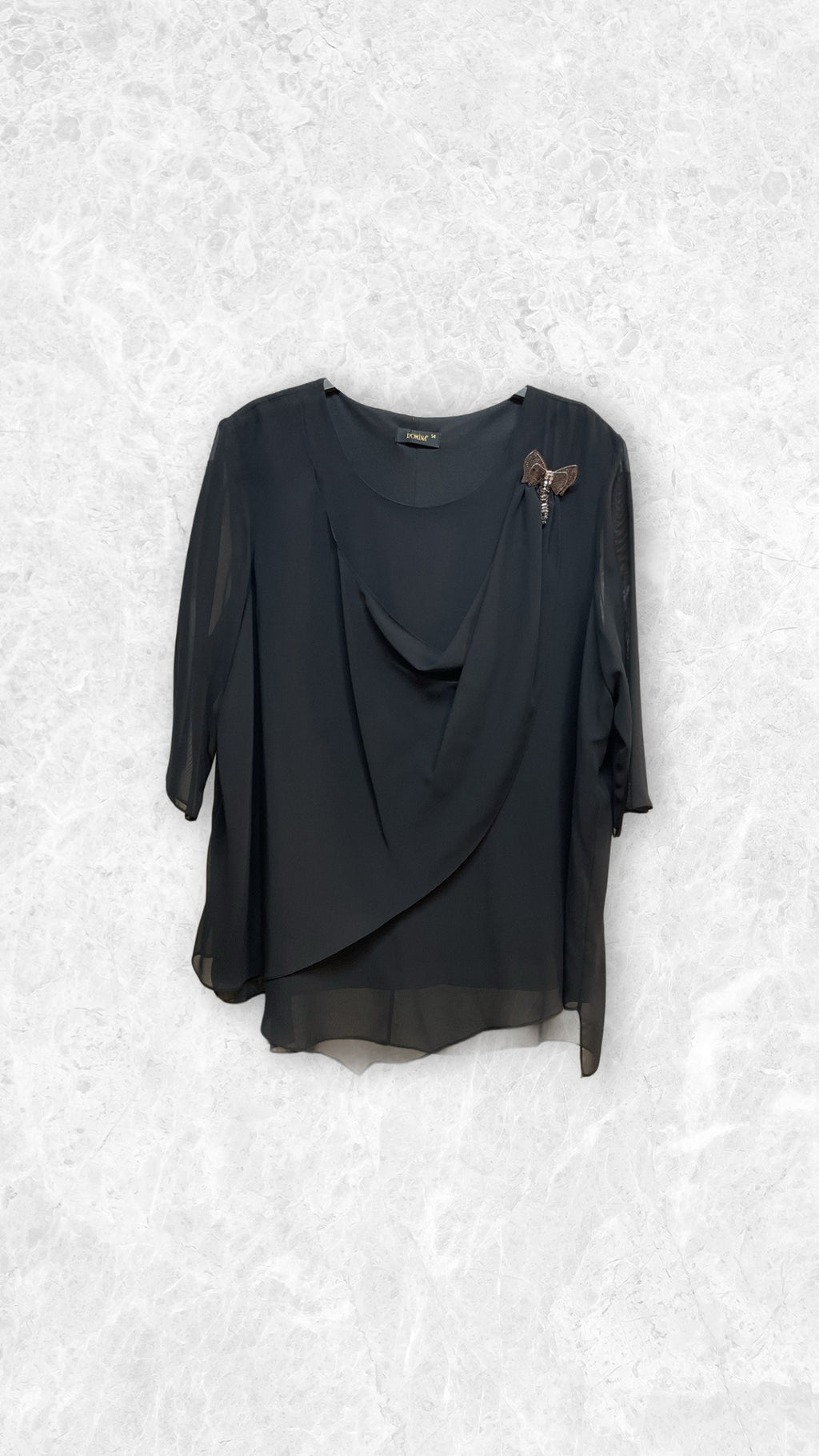Top grandes tailles noir Modèle Greta - vue 2