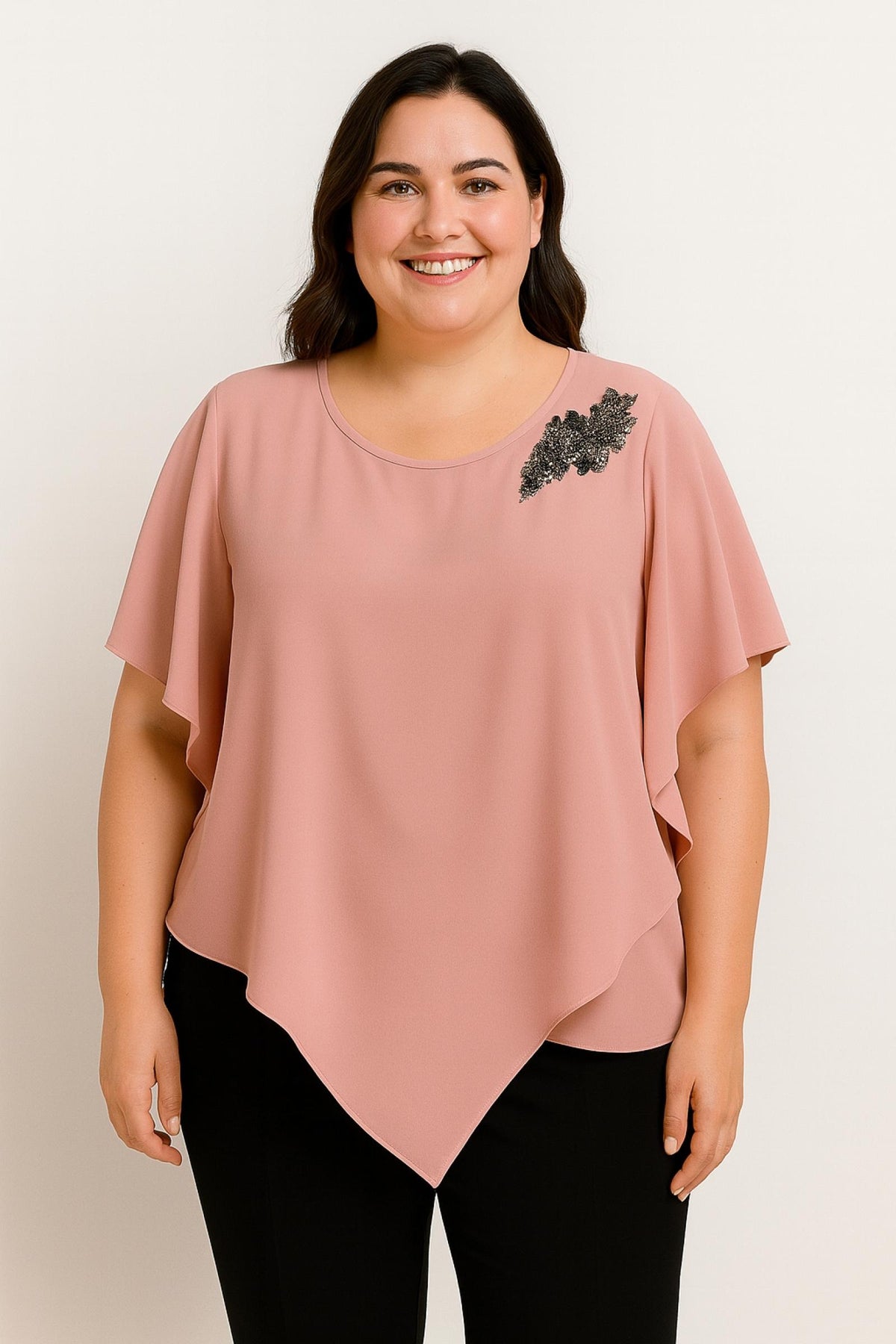 Top grandes tailles vieux rose Modèle Irina - Santa Mode