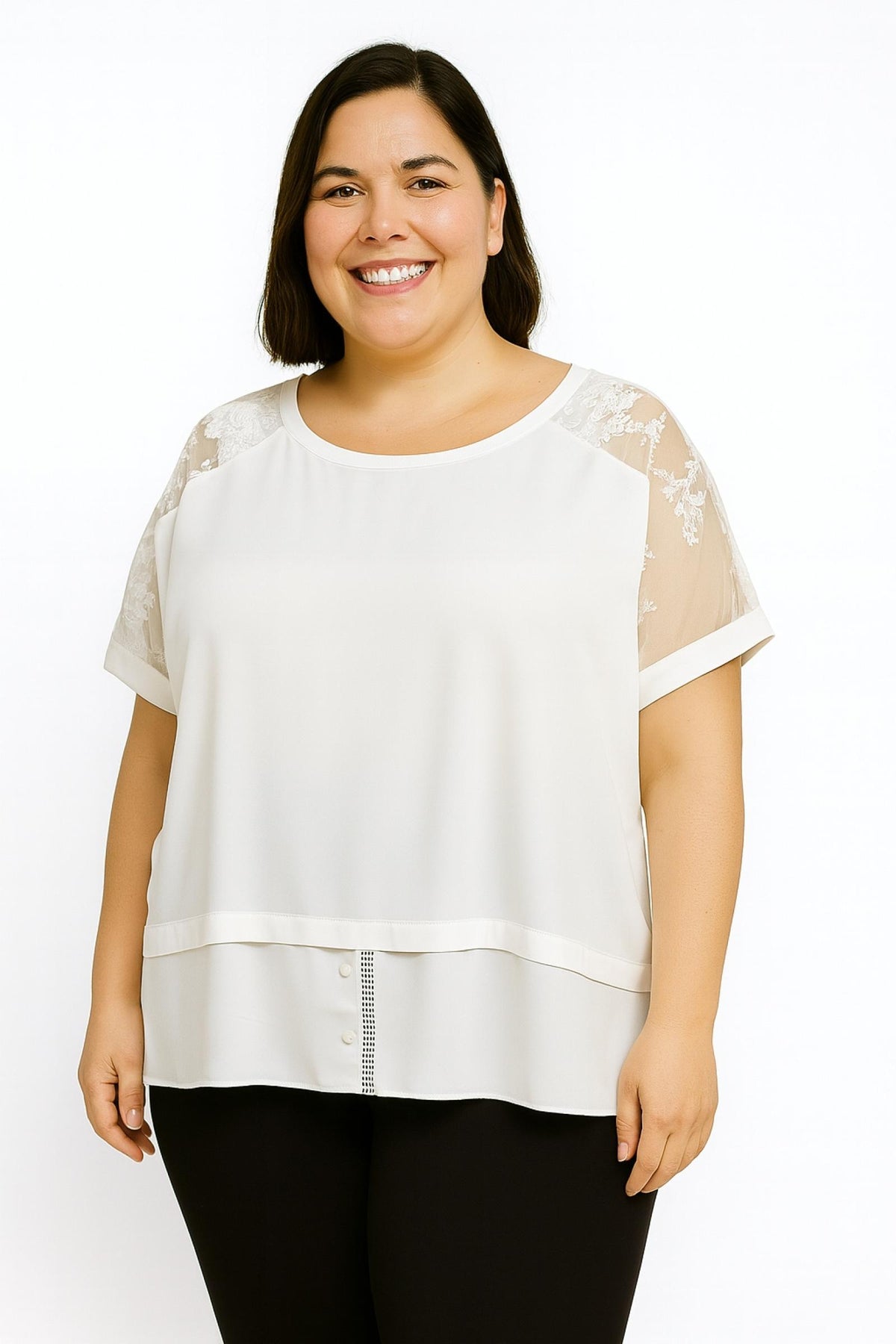 Top grandes tailles voilage Modèle Farah - Santa Mode