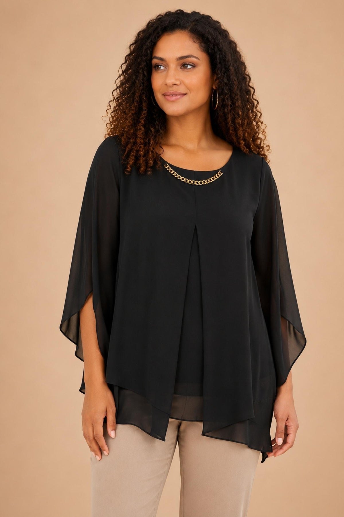 Top grandes tailles voilage Modèle Helga - Santa Mode