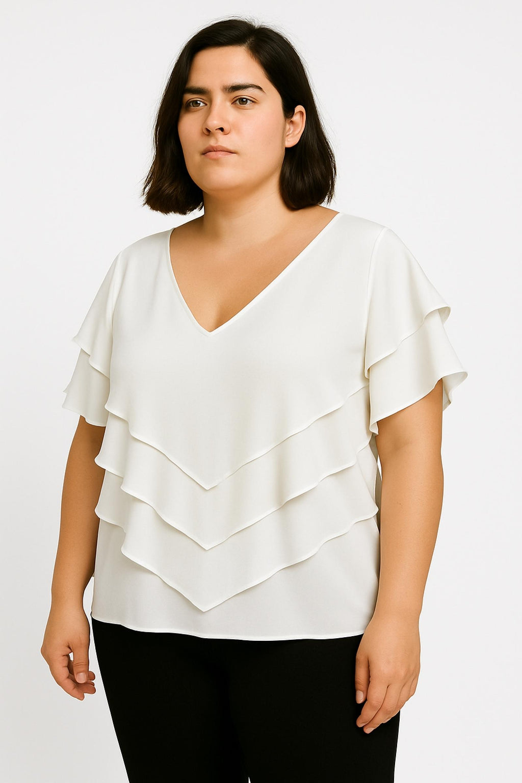 Top grandes tailles voilage Modèle Kélia