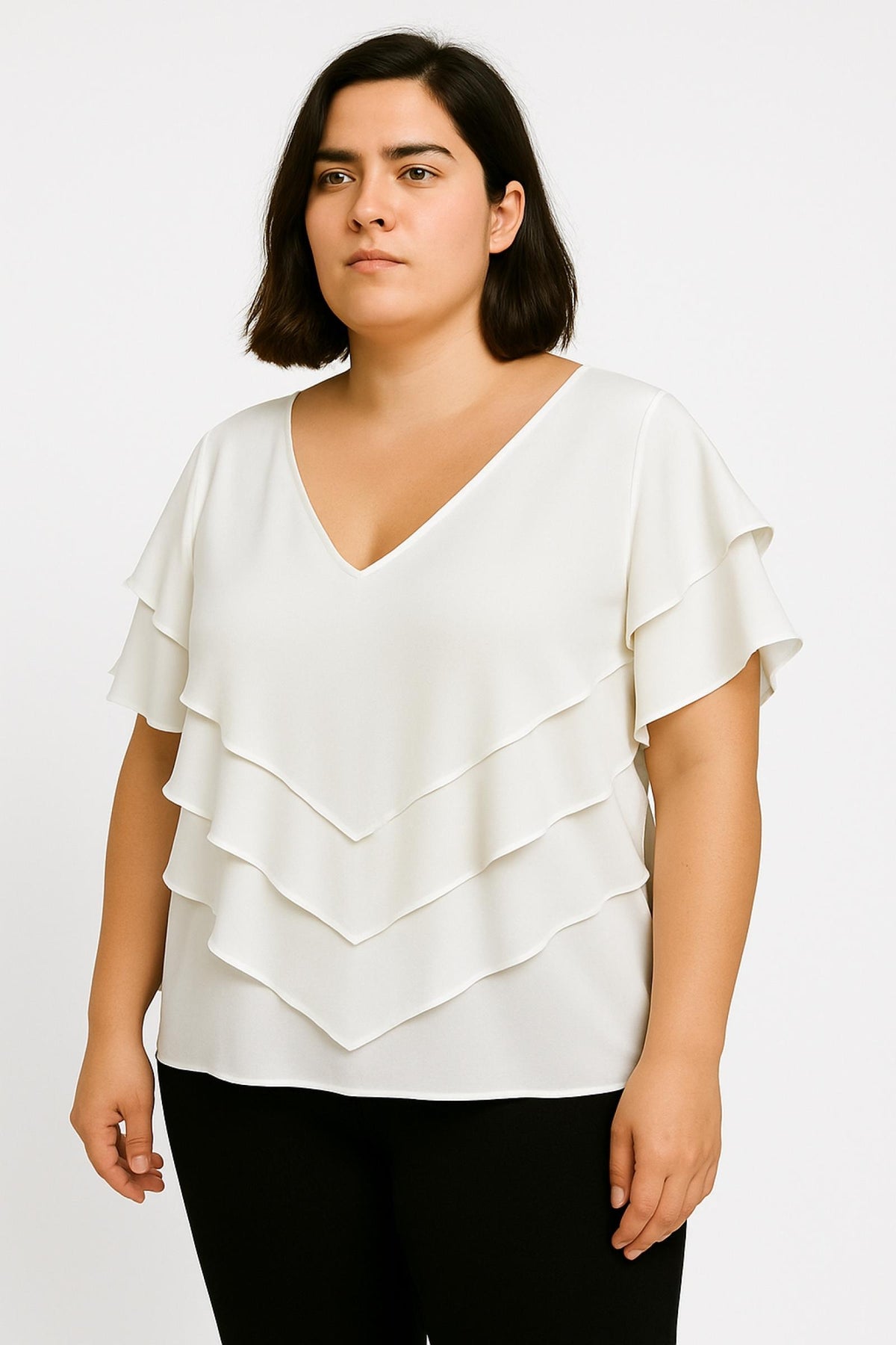 Top grandes tailles voilage Modèle Kélia - Santa Mode