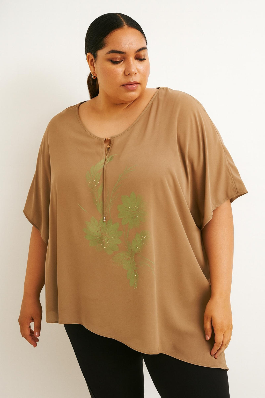 Top grandes tailles zippé Modèle Sable
