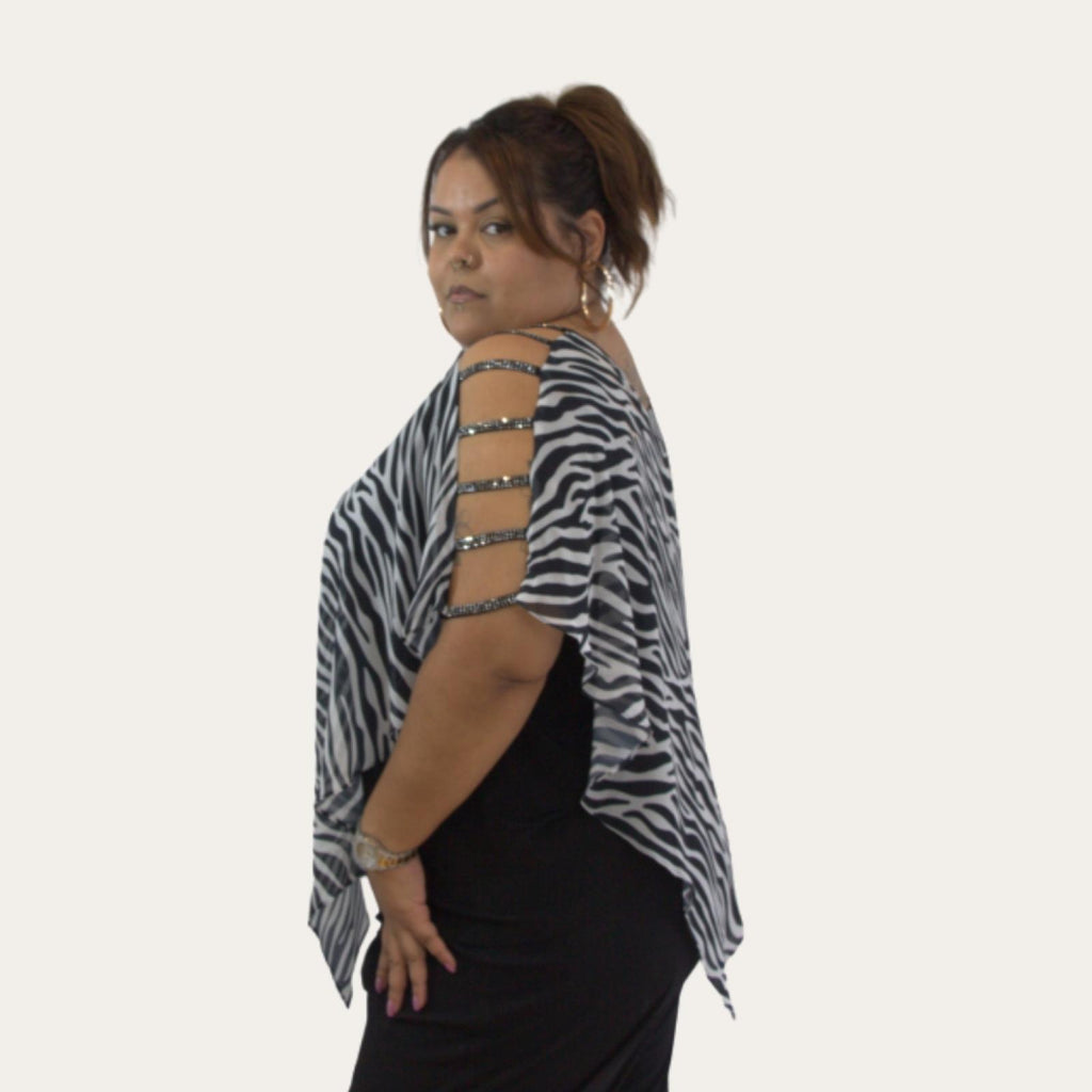 Top zébré asymétrique Modèle Zelda - vue 2
