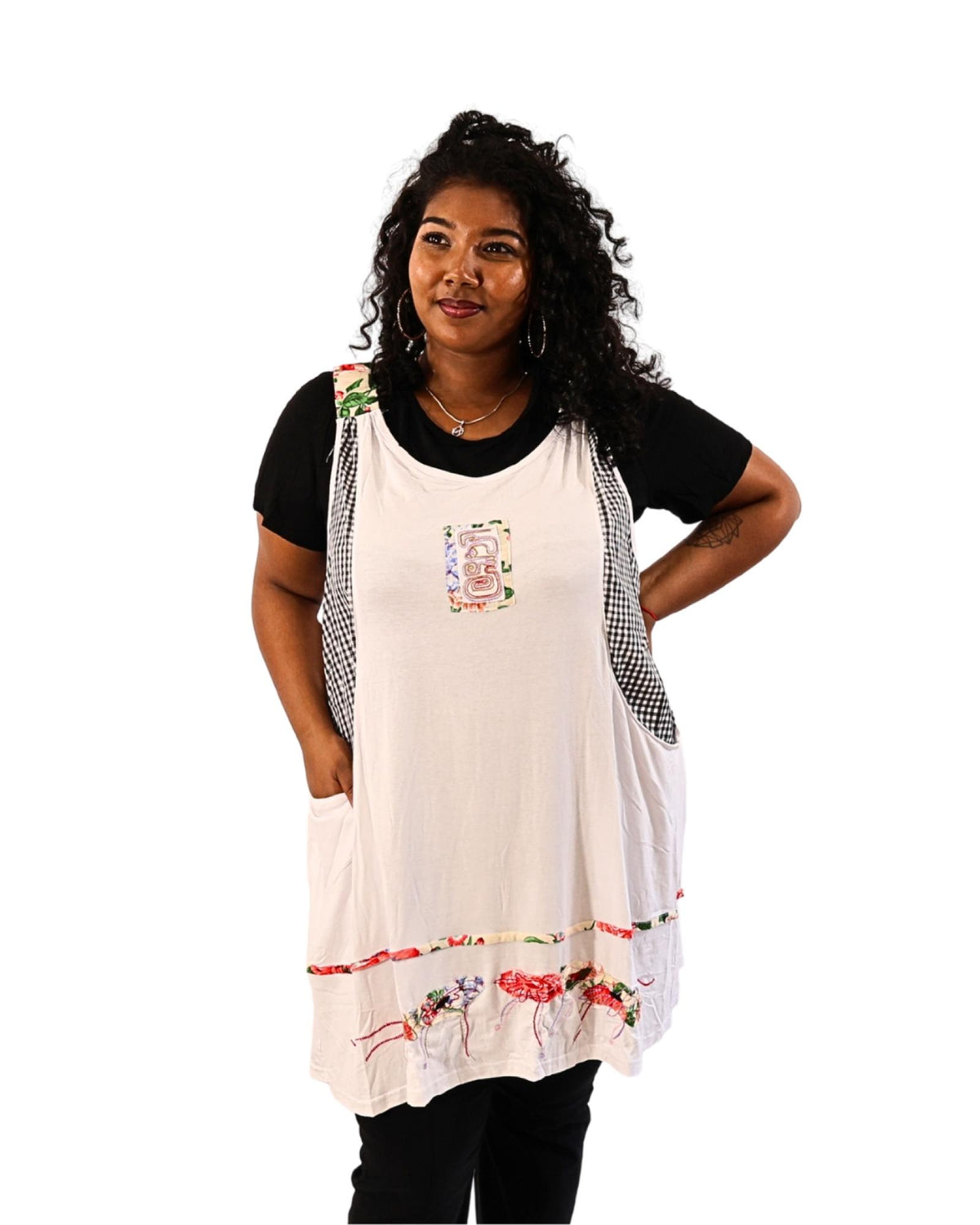 Tunique blanche bohème Modèle Ava - vue 4