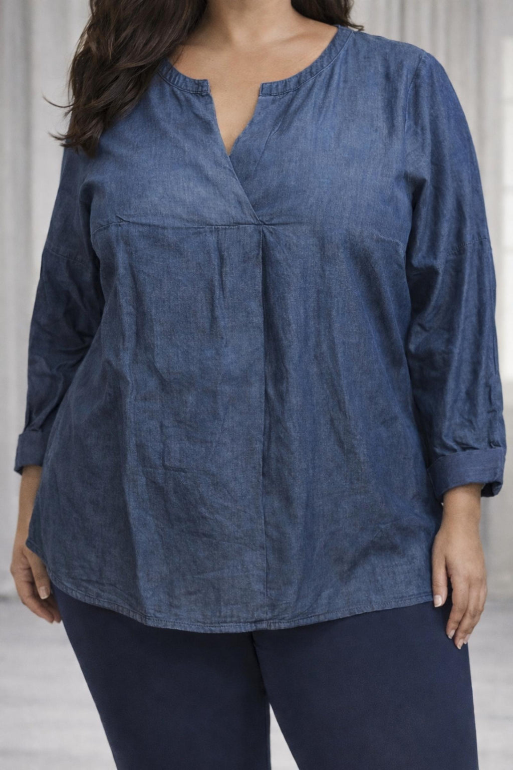 Tunique bleu effet denim Modèle Cécilia