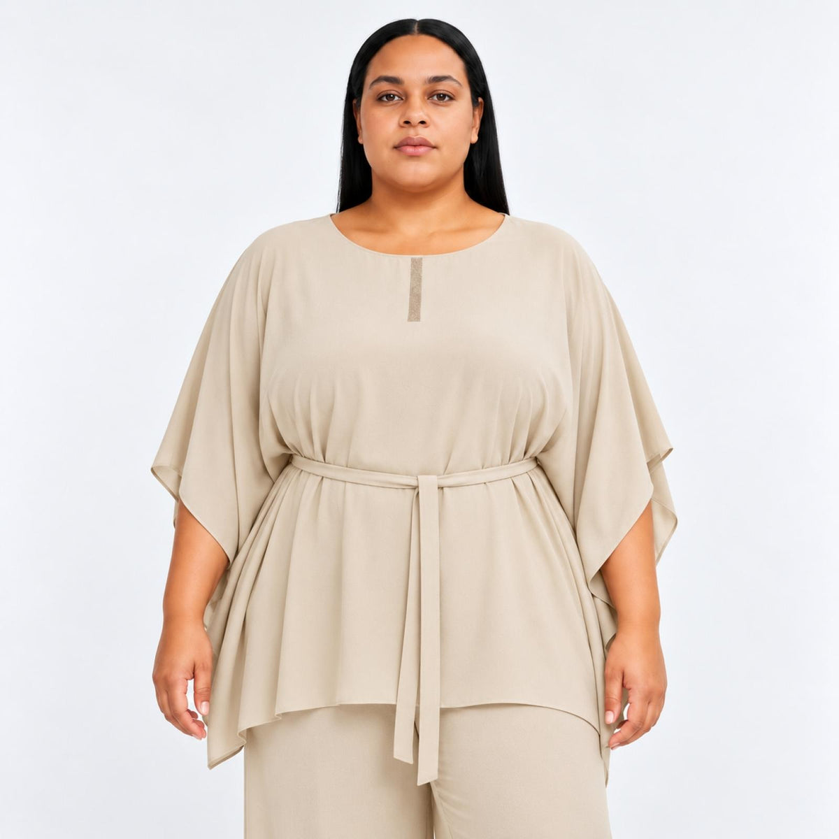 Tunique femme beige ceinturée Modèle Séphoraé