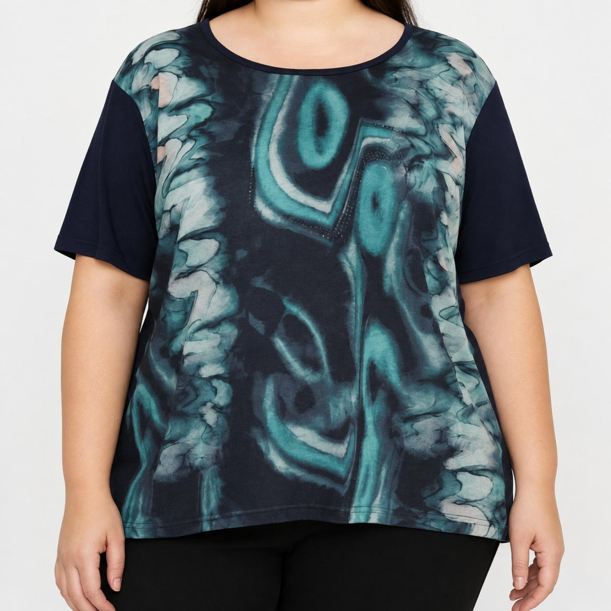 Tunique femme bleu nuit strass Modèle Coventry - vue 2