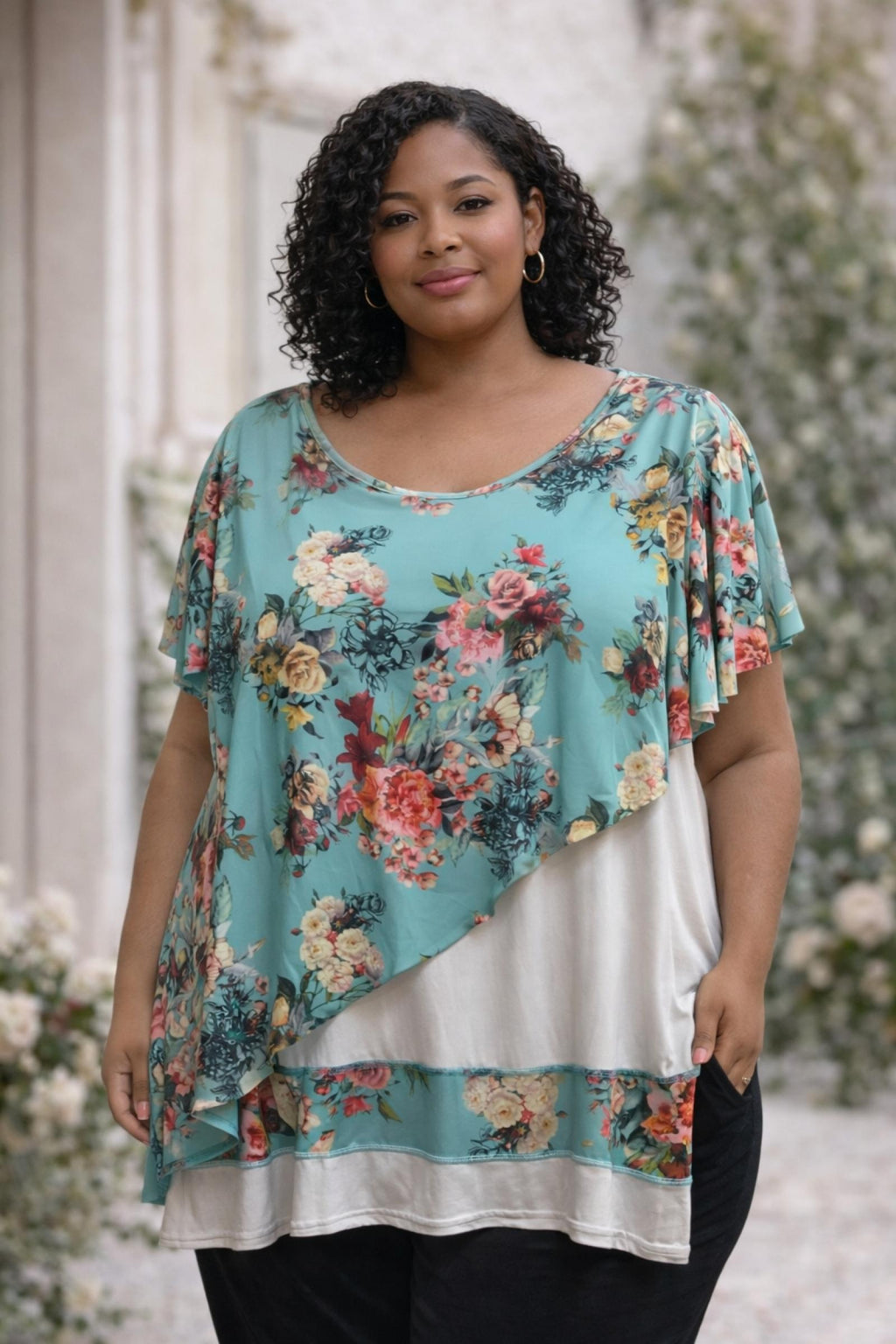 Tunique femme grandes tailles fleurie Modèle Flora