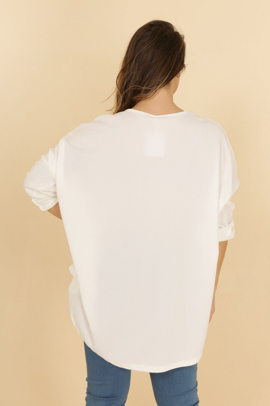 Tunique femme grandes tailles florale blanche Modèle Latina - vue 3