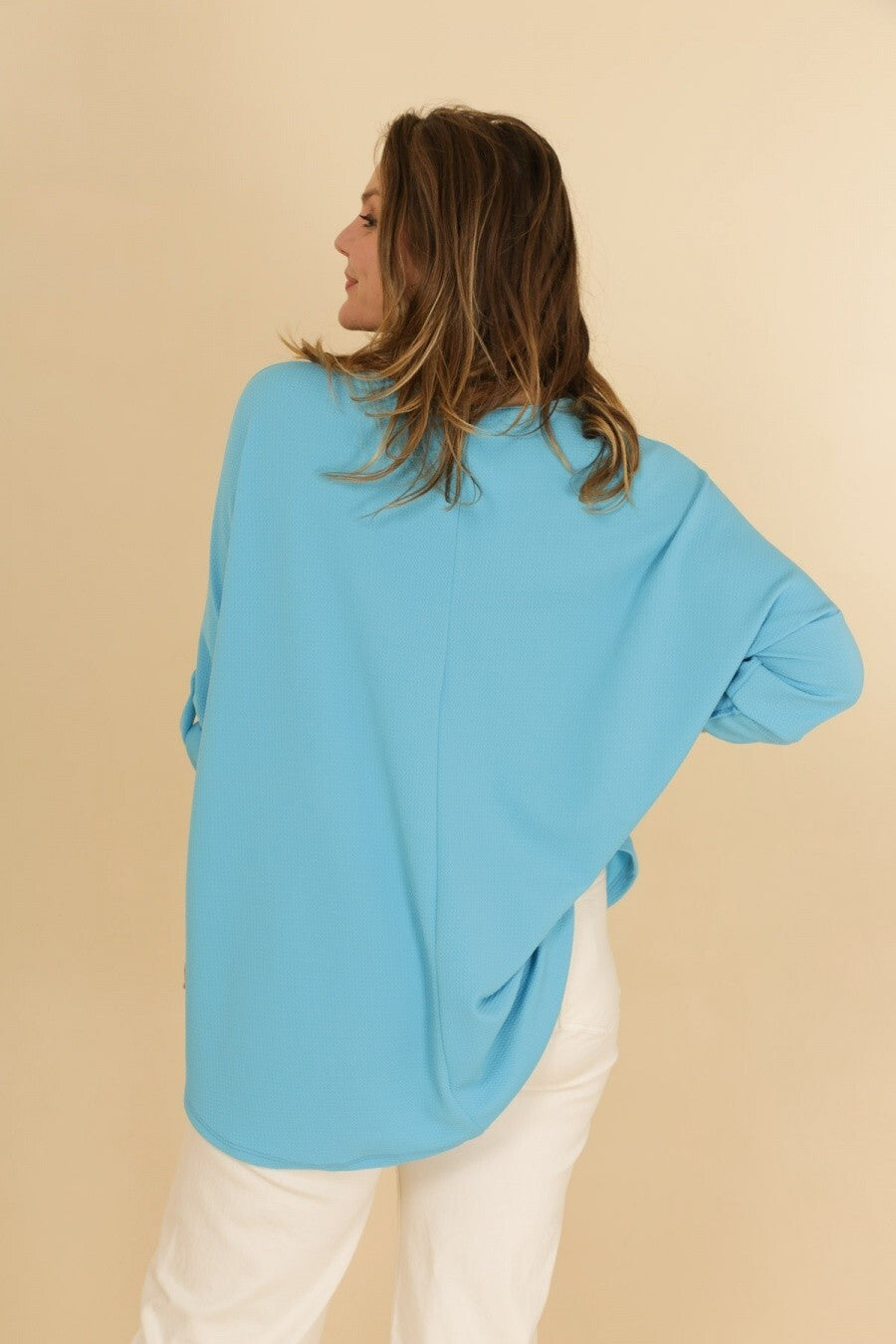 Tunique femme grandes tailles florale bleue Modèle Latina - vue 3
