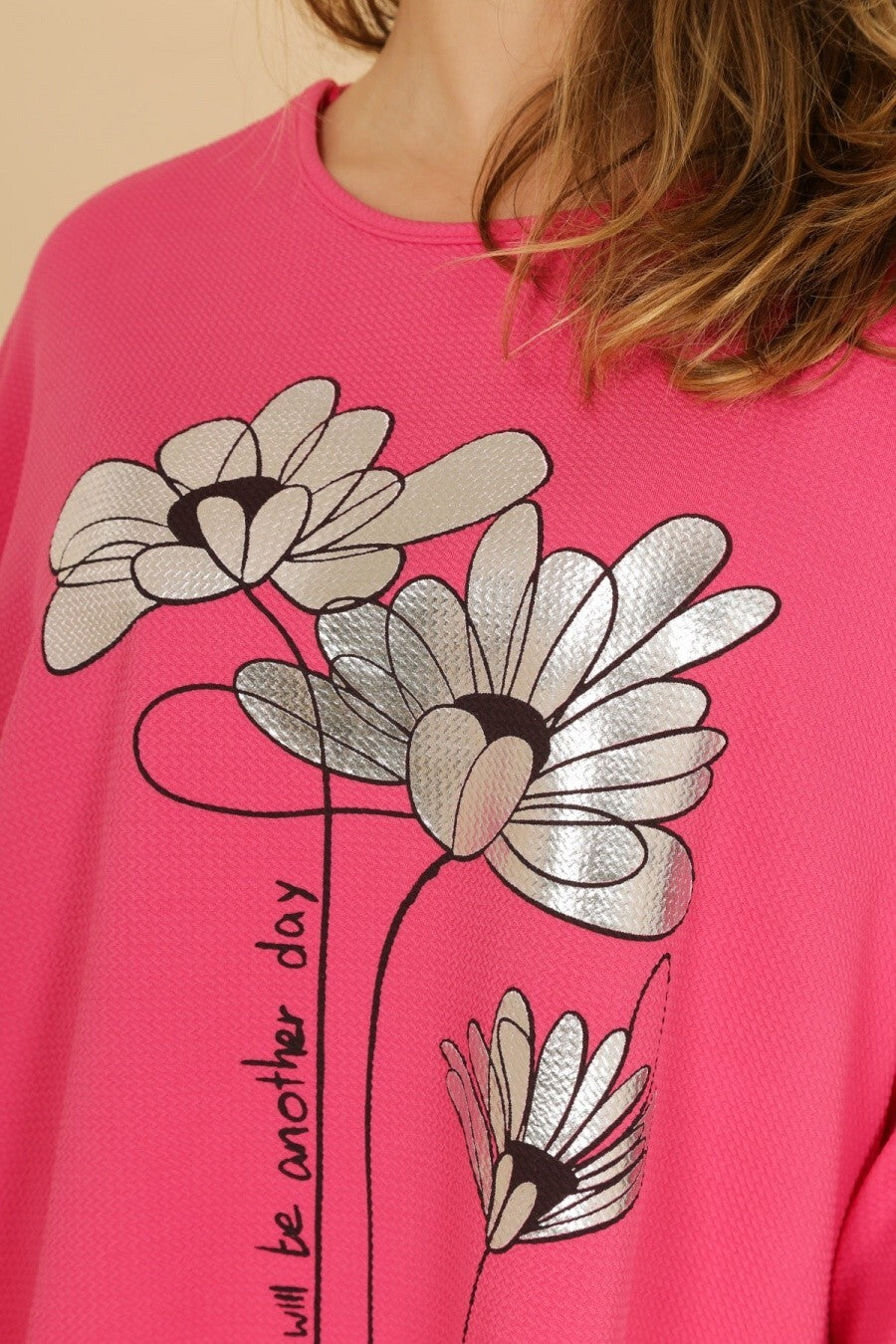 Tunique femme grandes tailles florale rose Modèle Latina - vue 4