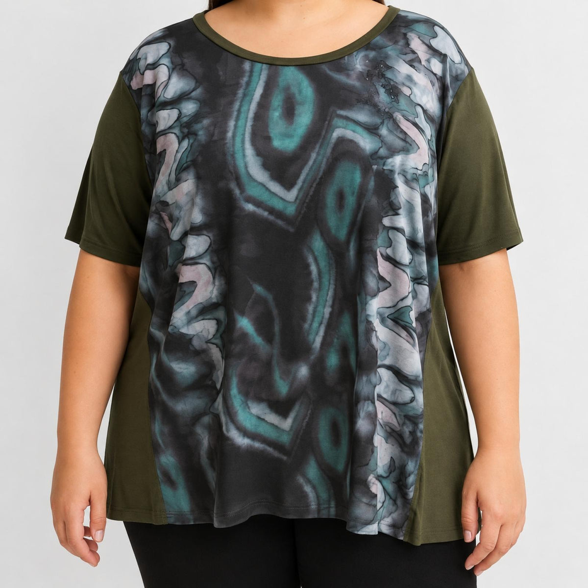 Tunique femme kaki strass Modèle Coventry - vue 2