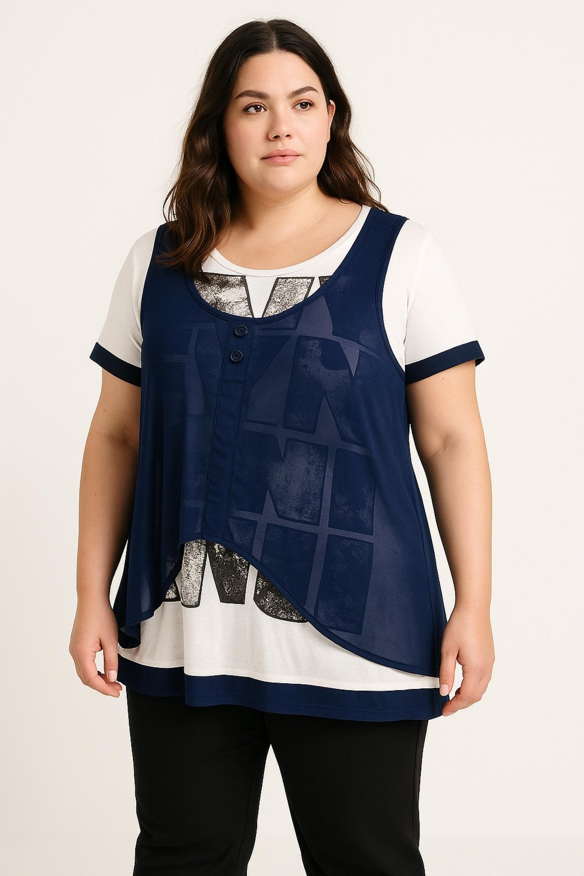 Tunique femme voilage bleu Modèle Ericeira