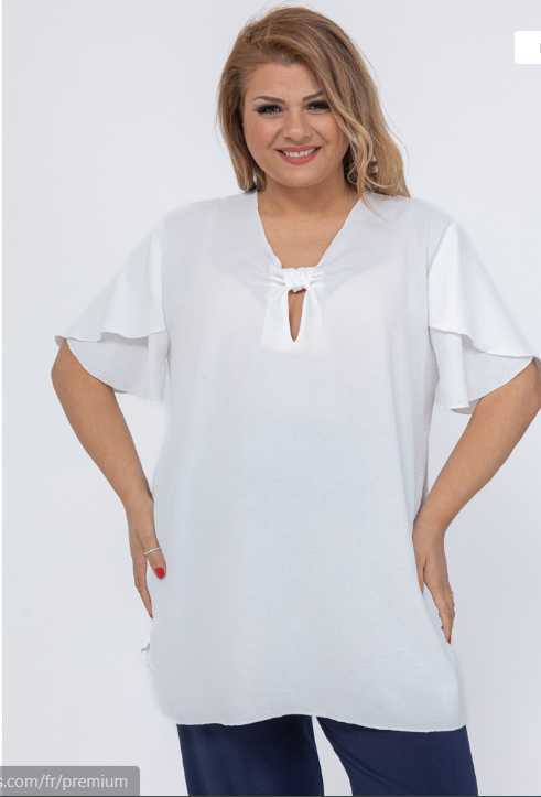 Tunique grandes tailles blanche Modèle Delgada