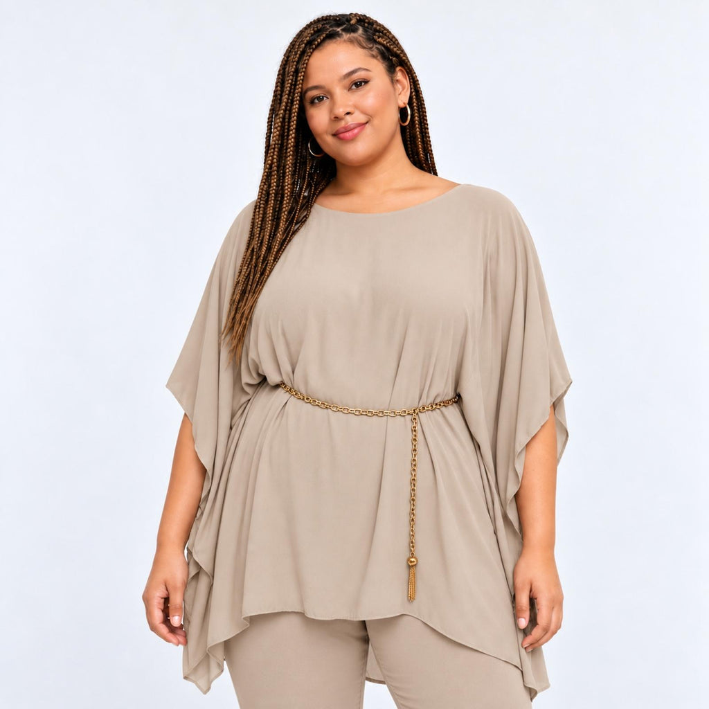 Tunique grandes tailles ceinture chaîne Modèle Iséora
