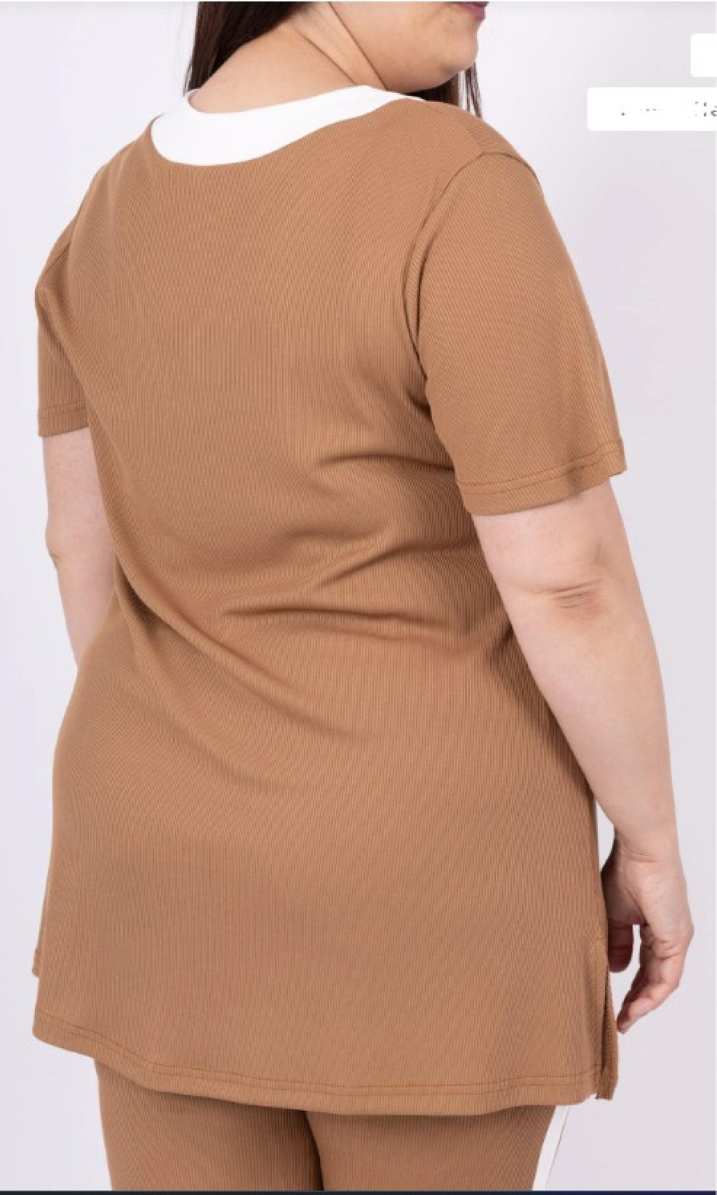Tunique grandes tailles côtelée Modèle Éclat - vue 2