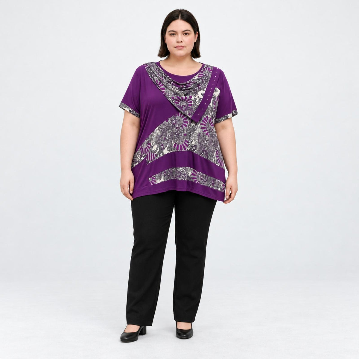Tunique grandes tailles fleurie Modèle Cambridge