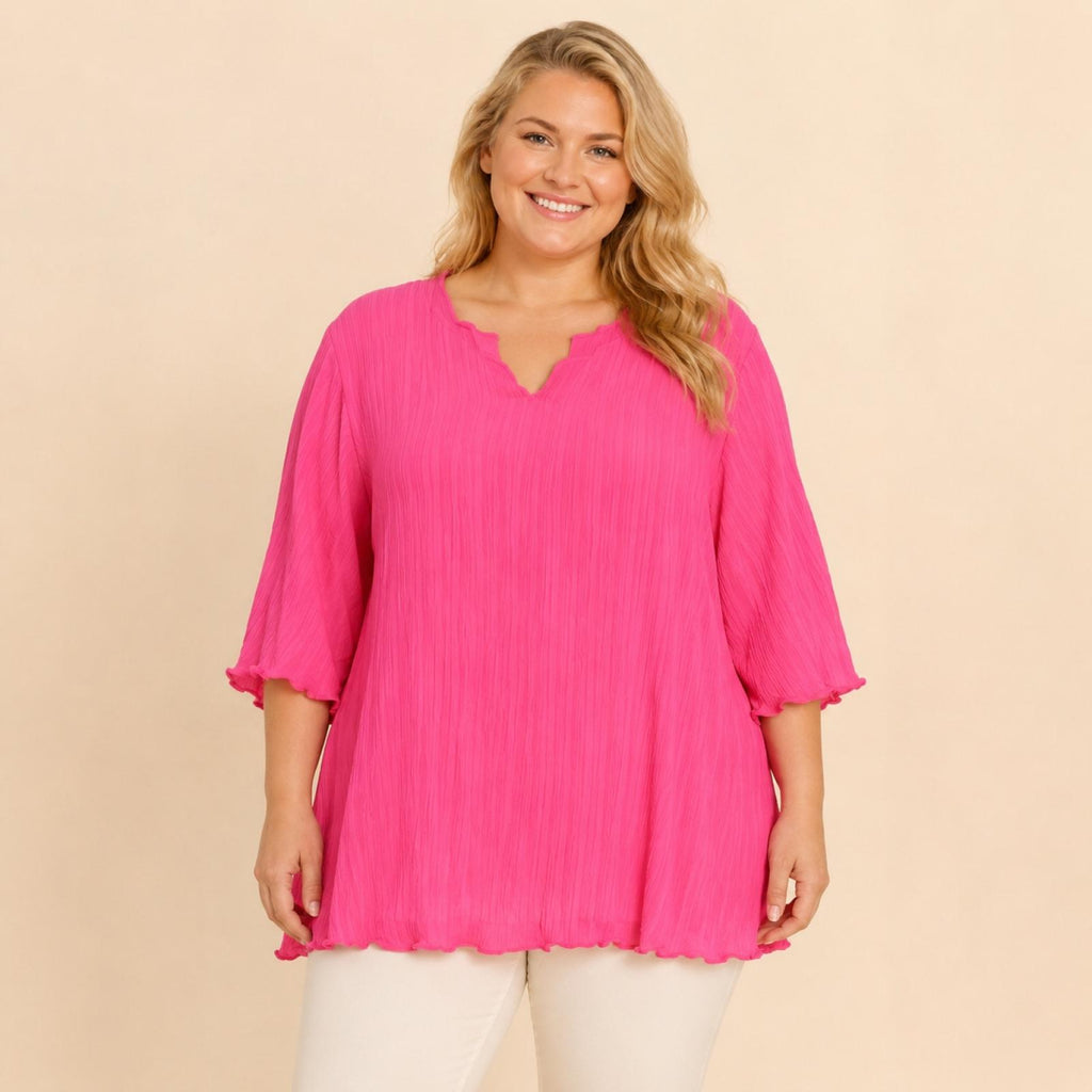 Tunique grandes tailles fuchsia fluide Modèle Leiria