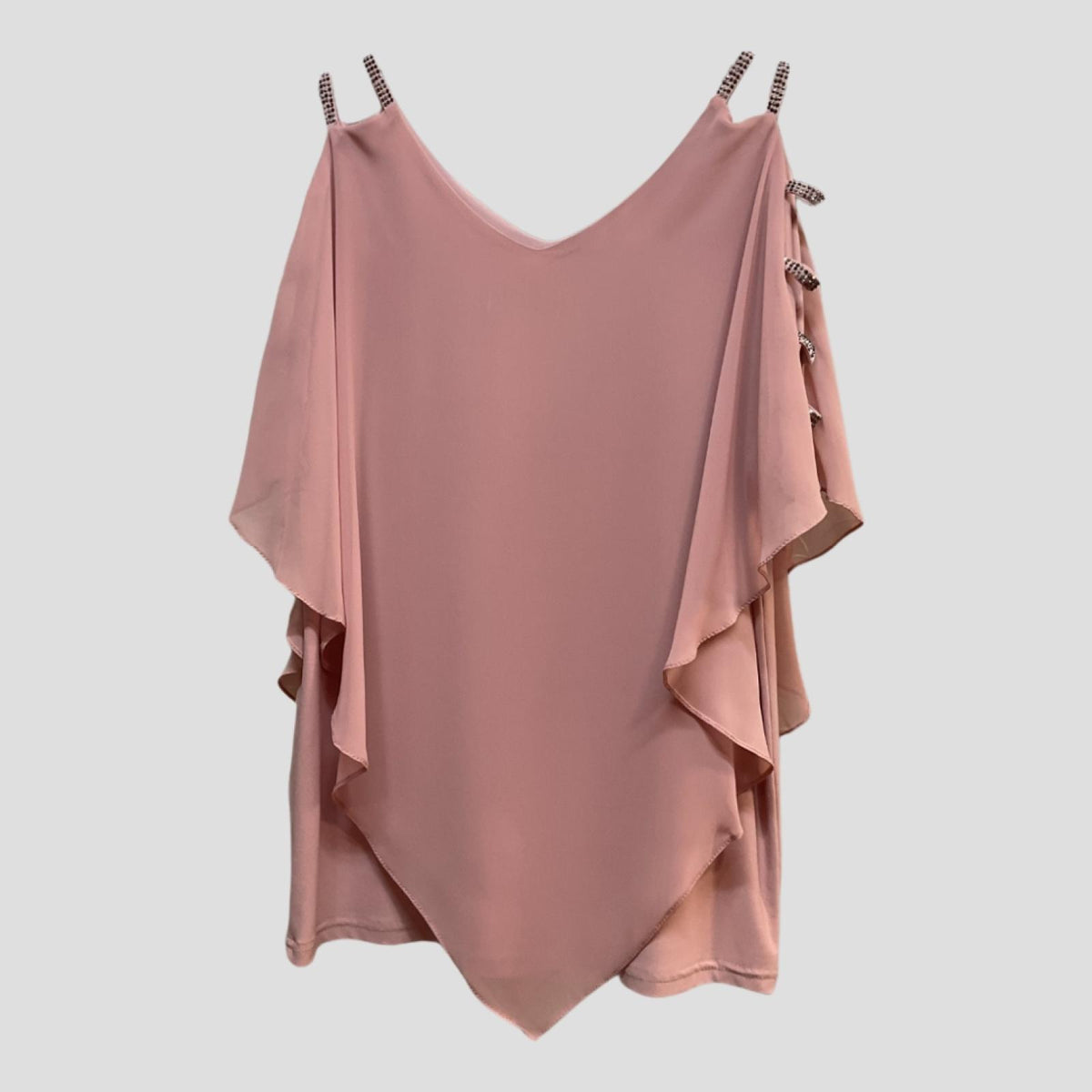 Tunique rose pâle drapée Modèle Elsa - Santa Mode - vue 2