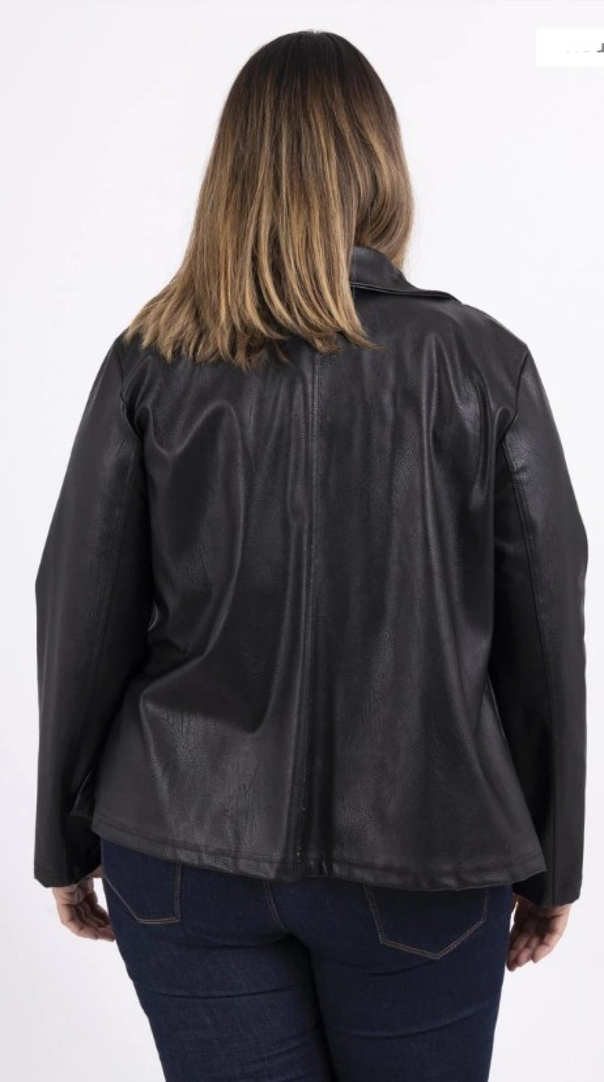 Veste femme grandes tailles simili cuir Modèle Jaqueta - Santa Mode - vue 3