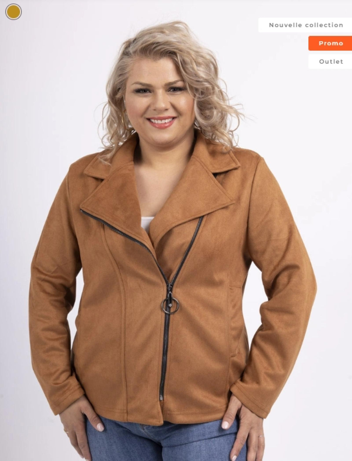 Veste PERFECTO camel du 46 au 56