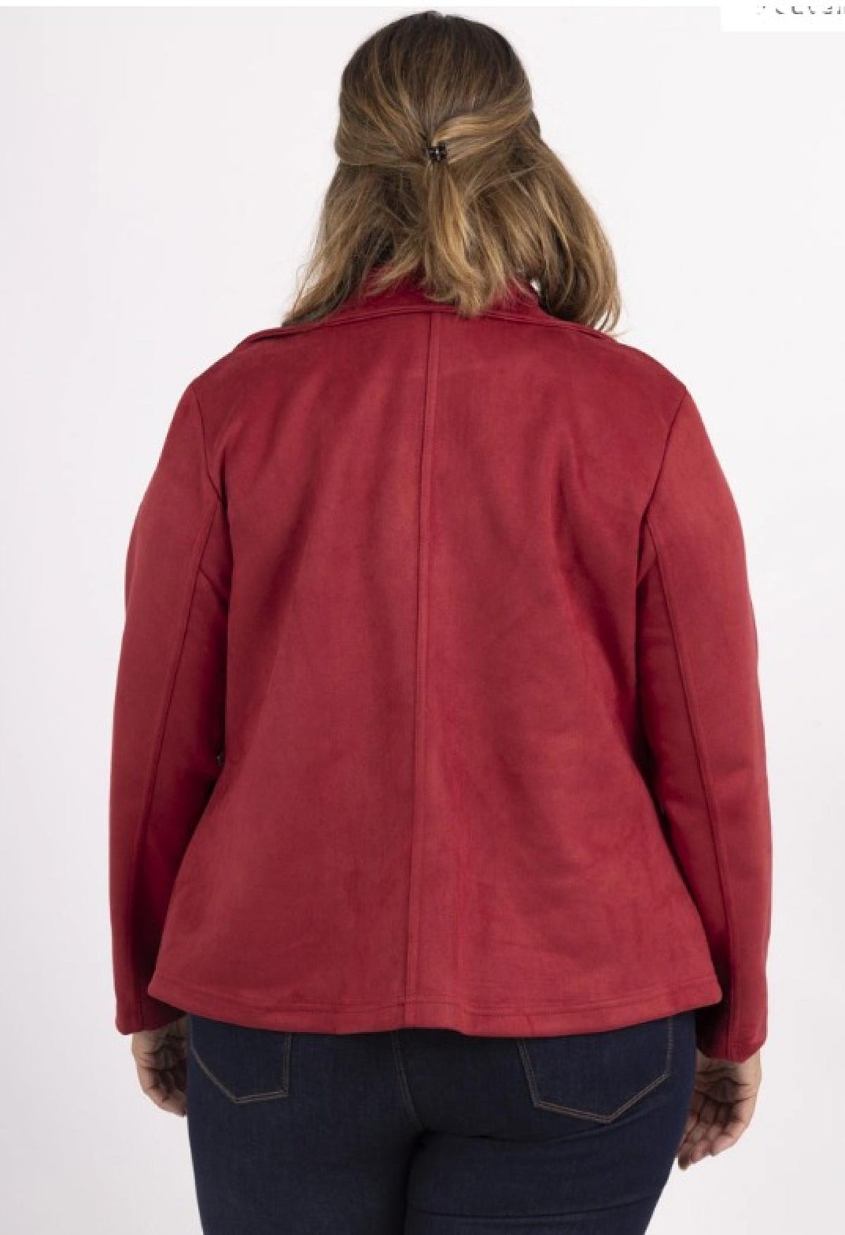 Veste perfecto rouge grandes tailles Modèle Perfecto - Santa Mode - vue 2