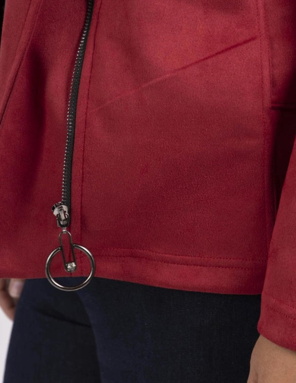 Veste perfecto rouge grandes tailles Modèle Perfecto - Santa Mode - vue 4